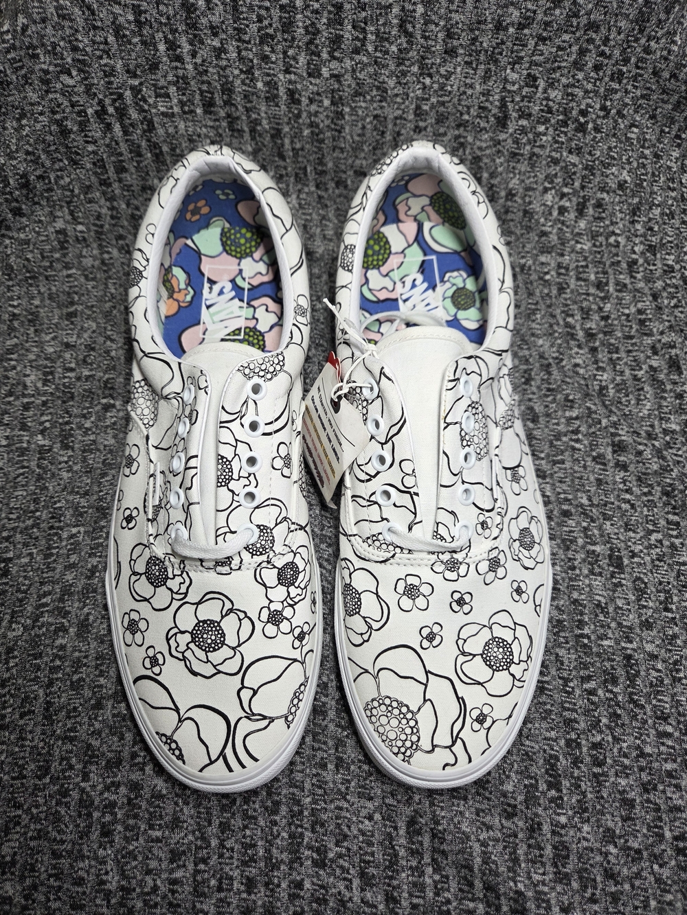 Vans Men's White Floral Canvas Sneakers